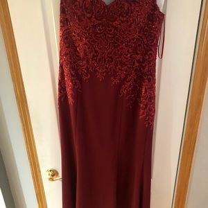 Burgundy sequined dress